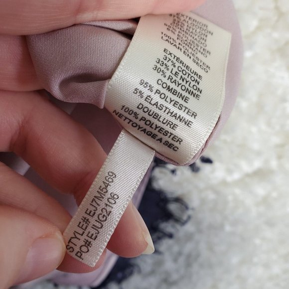 Eliza J Dress Womens 12 Sheath 3/4 Bell Sleeves Lace Lined Scallop Edge Purple - Picture 9 of 16